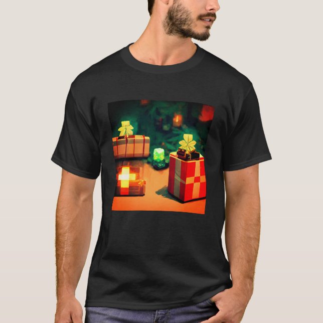 T-shirt Chemise avec cadeaux Style Minecraft (Devant)