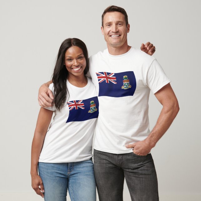 T-shirt Chemise avec drapeau des îles Caïmans (Unisexe)