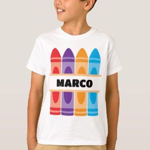 T-shirt Chemise avec nom de crayon, École maternelle pour 