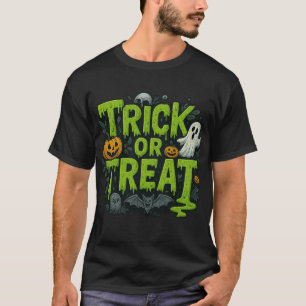 T-shirt Chemise avec police Trick or Treat qui dégouline