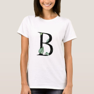 T-shirt Chemise 'B' à motif botanique Monogramme artistiq