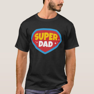 T-shirt Chemise Badge de Super Héros Rétro Super Papa