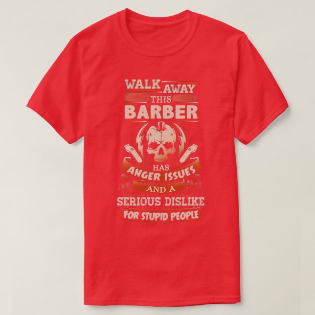 T-shirt Chemise barbier en colère (Design devant)