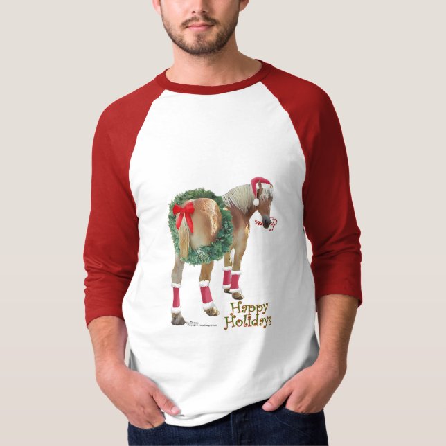 T-shirt Chemise belge de Noël de cheval de trait (Devant)