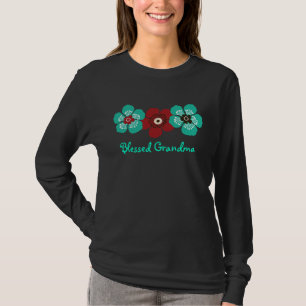 T-shirt Chemise bénie de grand-maman - rouge turquoise