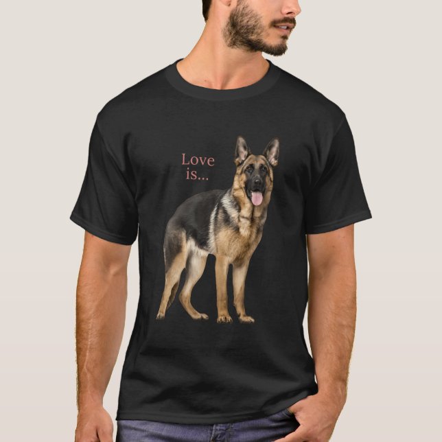 T-shirt Chemise bergère allemande Shepard Chien Maman Papa (Devant)
