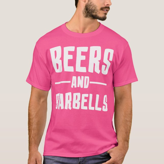 T-shirt Chemise Bière Et Barbells (Devant)