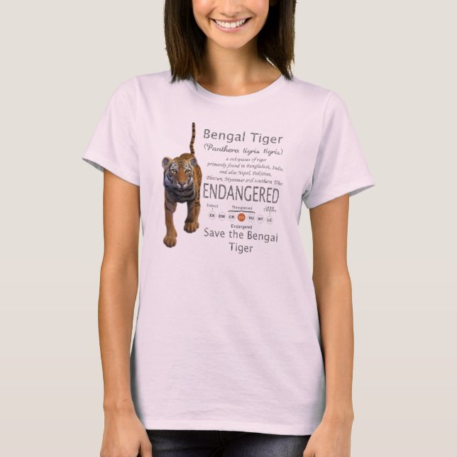 T-shirt Chemise biologique pour femmes tigres du Bengale e (Devant)
