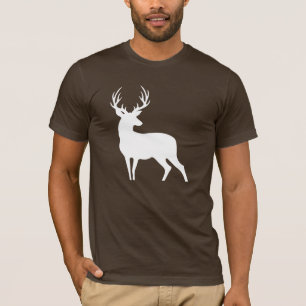 T-shirt Chemise blanche de silhouette de cerfs communs