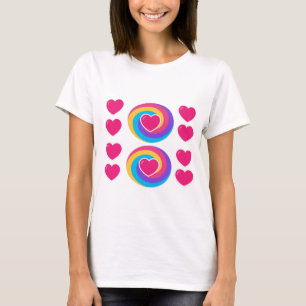 T-shirt Chemise Blanche Femme Avec Motif De Coeur