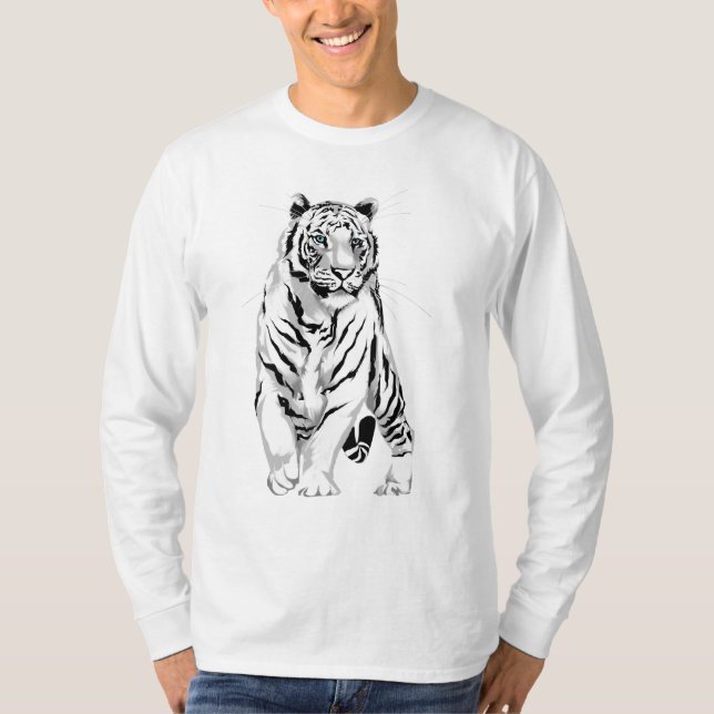 T-shirt Chemise blanche majestueuse de tigre (Devant)