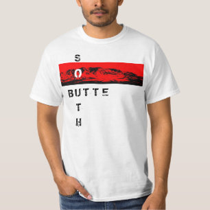 T-shirt Chemise blanche rouge du sud de la butte "O"