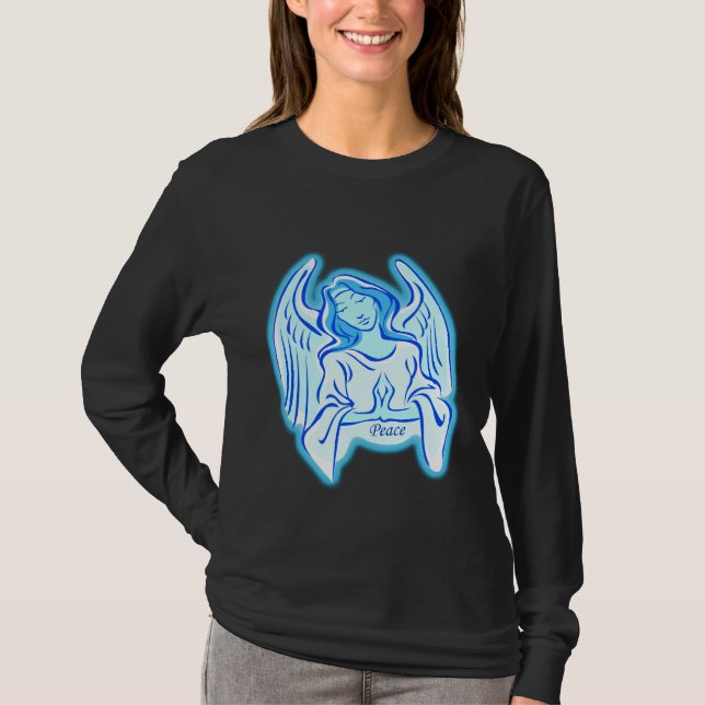 T-shirt Chemise Bleue Angel De Paix (Devant)