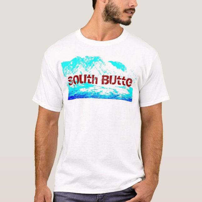 T-shirt Chemise bleue et rouge de butte du sud (Devant)