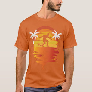 T-shirt Chemise Bocce rétro coucher de soleil 70s vintage