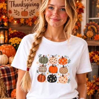 T-shirt Chemise Bohème Citrouille Tee Mignon Motif Citroui