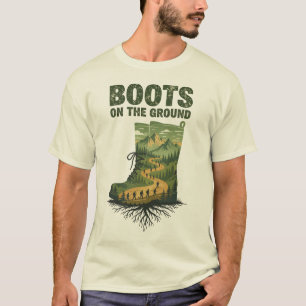 T-shirt Chemise Boots on the Ground T - Art à double expos
