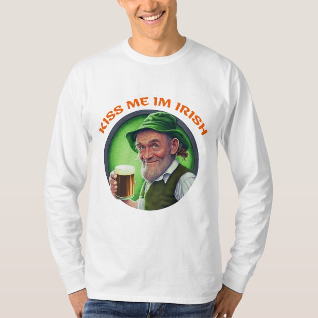 T-shirt Chemise cadeau Saint Patrick Day | Embrasse-moi im (Devant)