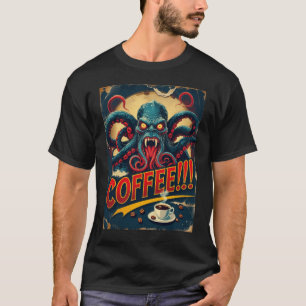 T-shirt Chemise café Cthulhu Kraken Sea Monster Tee
