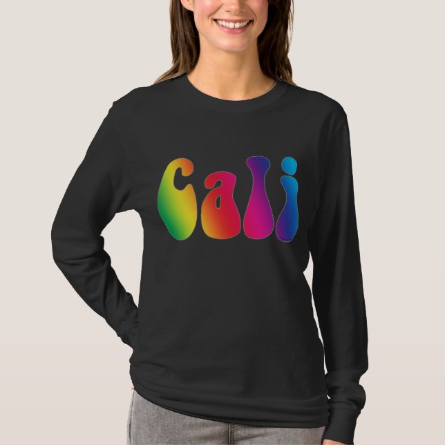 T-shirt Chemise Cali Cravate-Dye California Rainbow Logo (Devant)