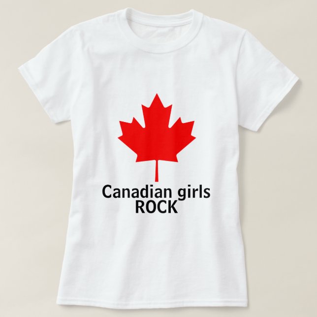 T-shirt Chemise canadienne de dames de roche de filles (Design devant)
