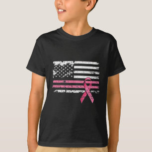 T-shirt Chemise Cancer Drapeau Américain Sensibilisation a