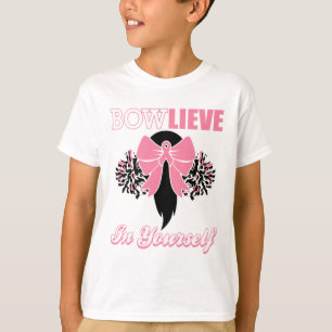 T-shirt Chemise Cancer du Sein Rose Bow Cheer Cadeau
