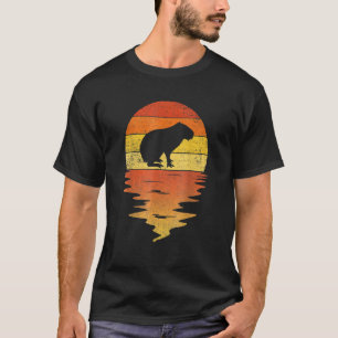 T-shirt Chemise Capybara 70s vintage rétro coucher de sole