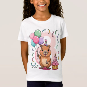 T-Shirt Chemise Capybara pour filles de 8 ans pour une fêt