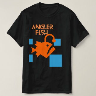 T-shirt Chemise Carrée Orange et Turquoise Poisson Pêcheur