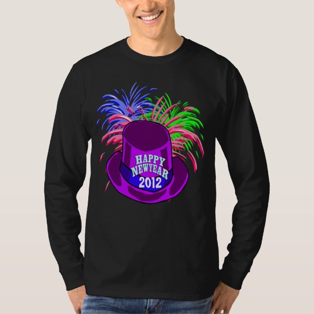 T-shirt Chemise Casquette et incendie du Nouvel An (Devant)