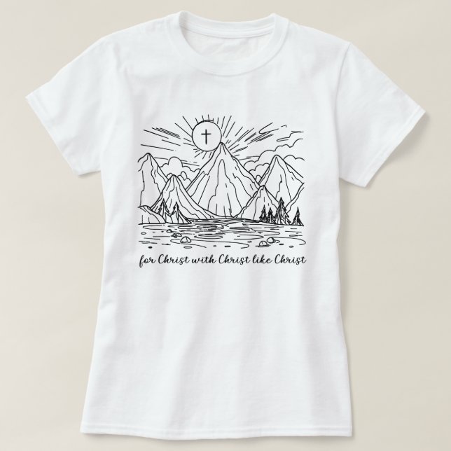 T-shirt Chemise Catholique Pour Christ Avec Christ Comme C (Design devant)
