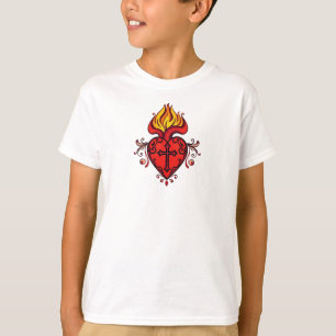 T-shirt Chemise Catholique pour Enfants avec le Sacré-Cœur