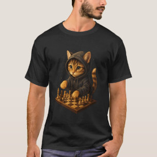 T-shirt Chemise Chat Échecs Jeu Drôle de Stratégie pour Am