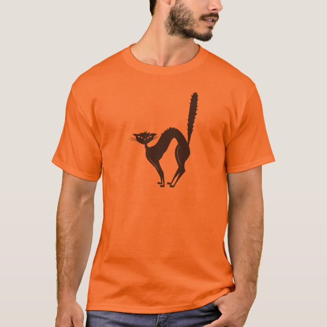 T-shirt Chemise Chat Noir Halloween (Devant)