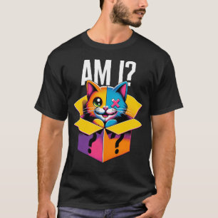 T-shirt Chemise Chat Schrodinger, Suis-je à moitié sourian