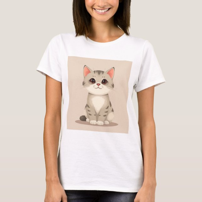 T-shirt Chemise chatte mignonne (Devant)