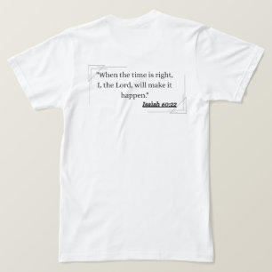 T-shirt Chemise chrétienne à croix ornée avec citation « F