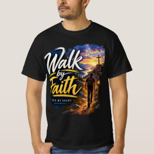 T-shirt Chemise chrétienne 'Marcher par la foi' 2 Corinthi