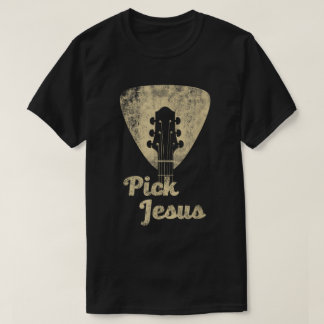 T-shirt Chemise chrétienne Pick Jesus Guitar