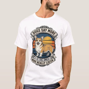 T-shirt Chemise citation Corgi gravure vintage amateur de