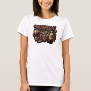 T-shirt Chemise citation OR VIN EST MON VÉRITABLE AMI en O