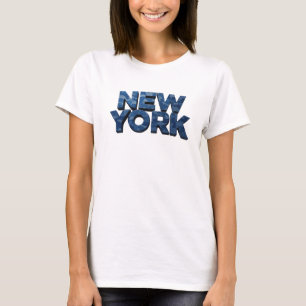 T-shirt Chemise Classique Bleue Design NEW YORK