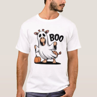 T-shirt Chemise classique Halloween Girafe Boo_2