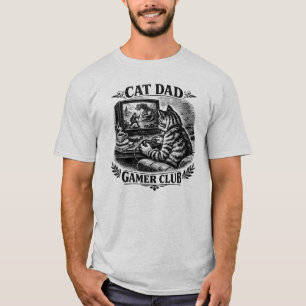 T-shirt Chemise Club Cat Dad Gamer – Cadeau de chat drôle
