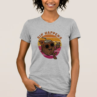T-shirt Chemise Cocotier Sip Happens – Été Tropical Drôle 