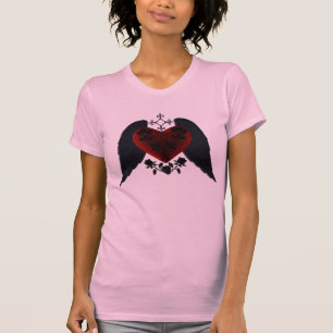 T-shirt Chemise Coeur de Goth à ailes noires