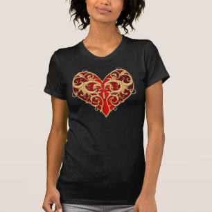 T-shirt Chemise Coeur Rouge Filigree