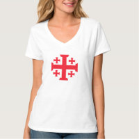 Chemise col V pour femme croix de Jérusalem Templi