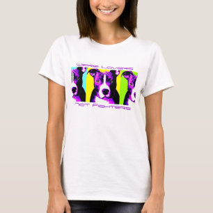 T-shirt Chemise colorée de pitbull de combattants d'amant
